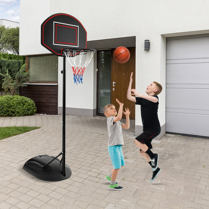 Systeme De But De Basket-ball Portable Reglable De 5,5 A 7,5 Pieds Avec Panneau Arriere De Basket-ball Incassable