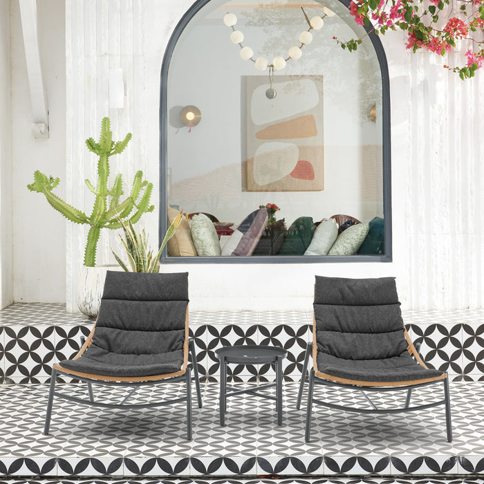 Ensemble de conversation moderne Sunset 3 pieces en gris