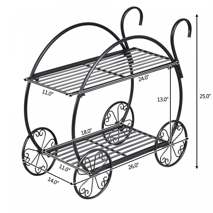 Support De Metal Robuste Pour Plantes, Chariot Jardin Decoratif