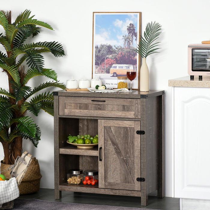 HOMCOM Armoire Porte Grange Rustique Buffet Ferme Moderne