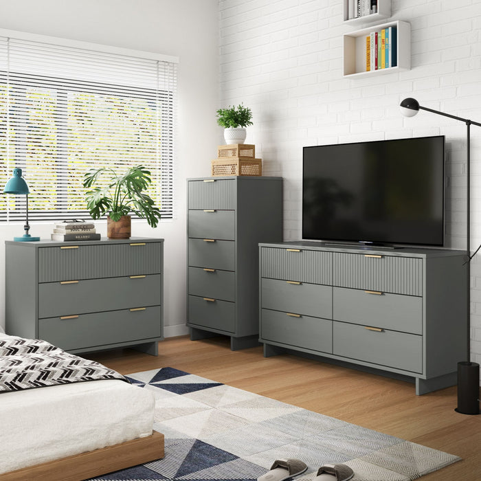 Ensemble de commode moderne Granville 3 pieces en gris clair