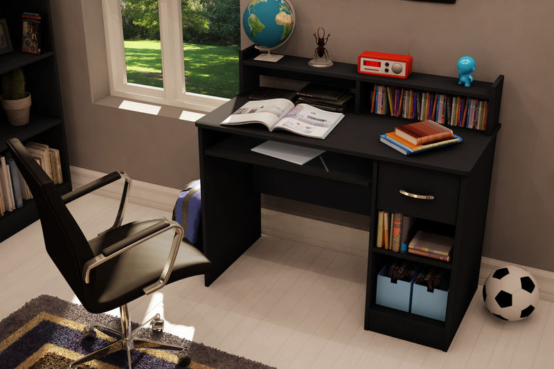 Axess Bureau de travail avec support à clavier avec Port USB Noir solide, de Meubles South Shore