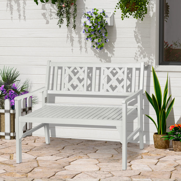 Banc De Jardin Pliable Outsunny, Blanc