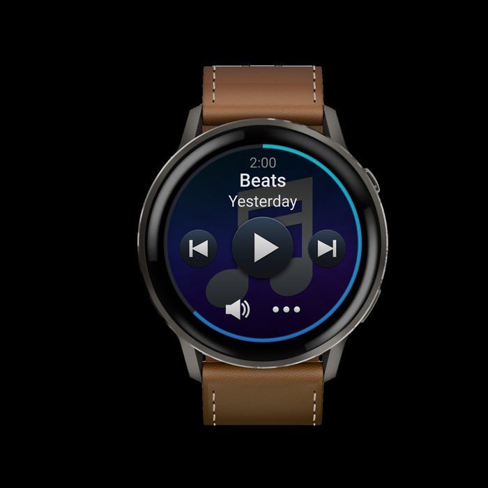 Montre intelligente Garmin Venu 4 45 mm en cuir ardoise durable - Navigation portable, routage avance, rappels meteo, informations d'entrainement, tour automatique