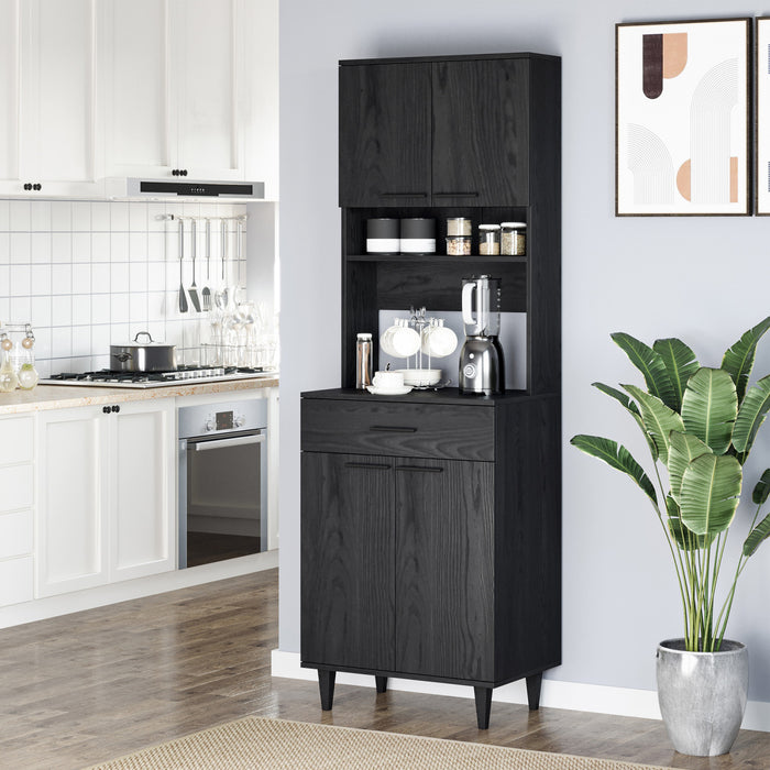 HOMCOM Garde-Manger Cuisine 180cm Buffet Vaisselier Micro-ondes