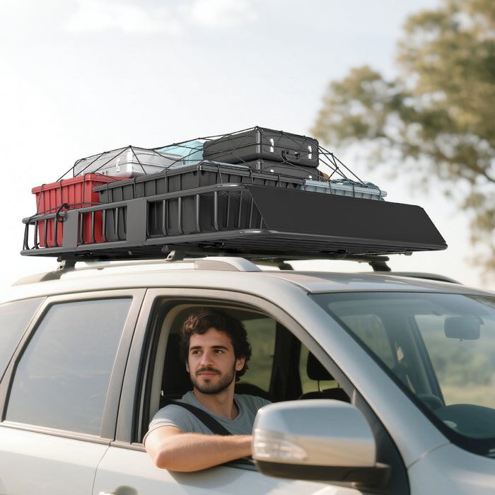 HOMCOM Panier de transport de bagages pour galerie de toit de voiture