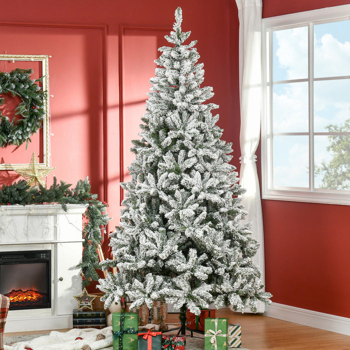 Homcom Sapin De Noel Artificiel Floque Avec Branches Realistes