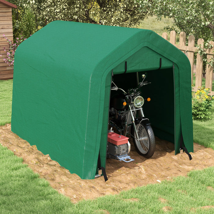 Outsunny Abri De Rangement 8'x6' Avec Porte Enroulable A Fermeture Eclair
