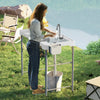 Outsunny Table De Nettoyage De Poisson, Table De Camping Avec Robinet Blanc