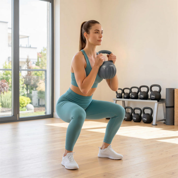 Soozier Kettlebell, 12 kg avec Poignee Antiderapante