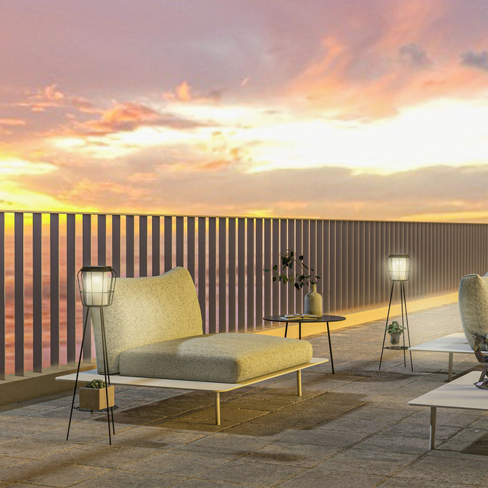 Outsunny Lot De 2 Lampes De Jardin Led Solaires Ou Rechargeables Par Usb