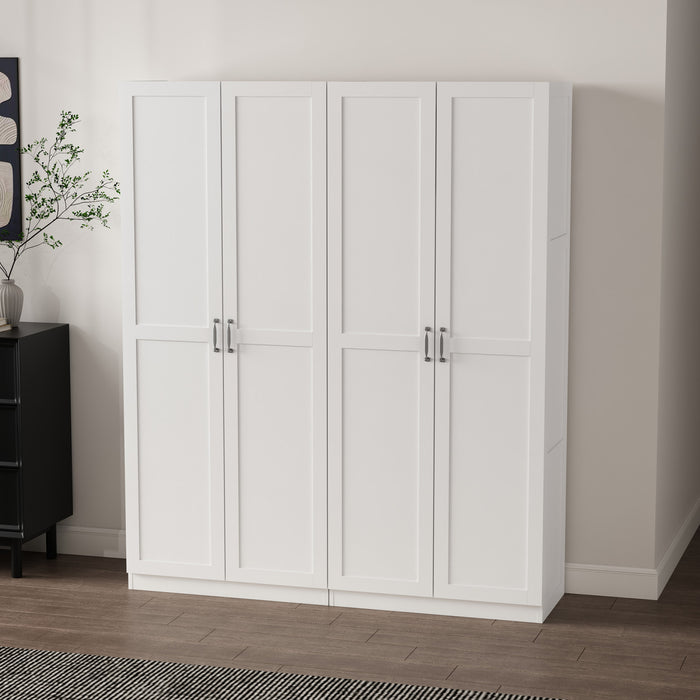 Armoire-penderie moderne 2 pieces Cornelia en blanc