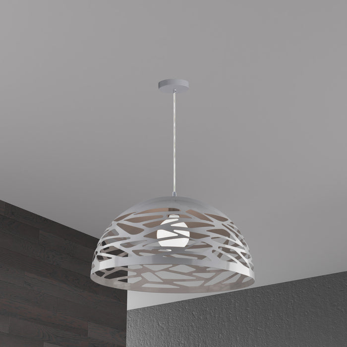 Luminaire suspendu Coral de Dainolite de 16 po de diamètre, avec fini gris et 1 ampoule