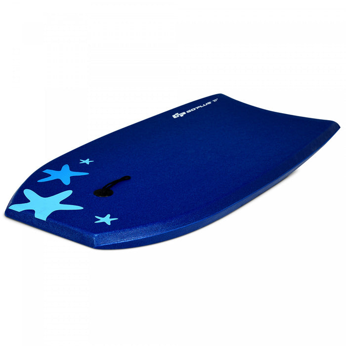 Planche De Bodyboard Surf 33 Pouces (83 X 48 X 6 Cm) Avec Sangle De 83 Cm Et Motif Cocotier + Parasol Pour Debutant Enfant Adulte Xpe+hdpe 0.6kg