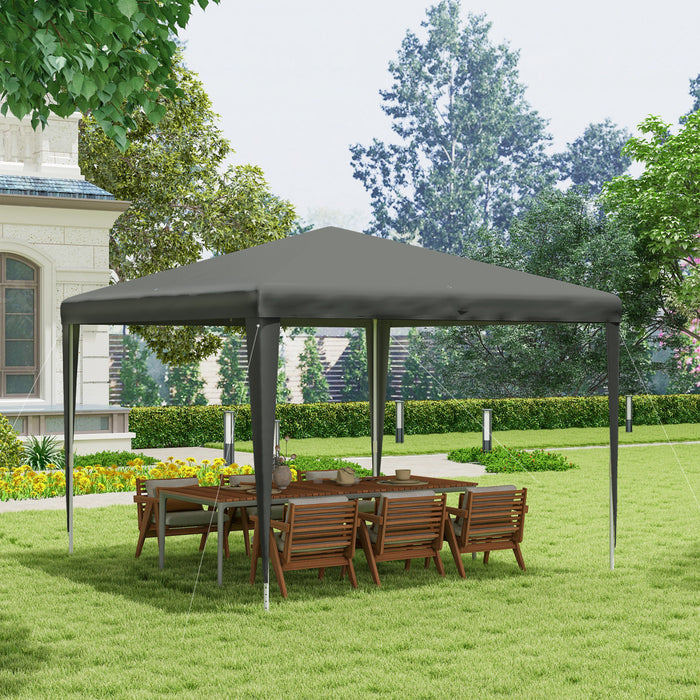 Outsunny Tente De Fete, Abri D'evenement Auvent De Belvedere Portable Gris