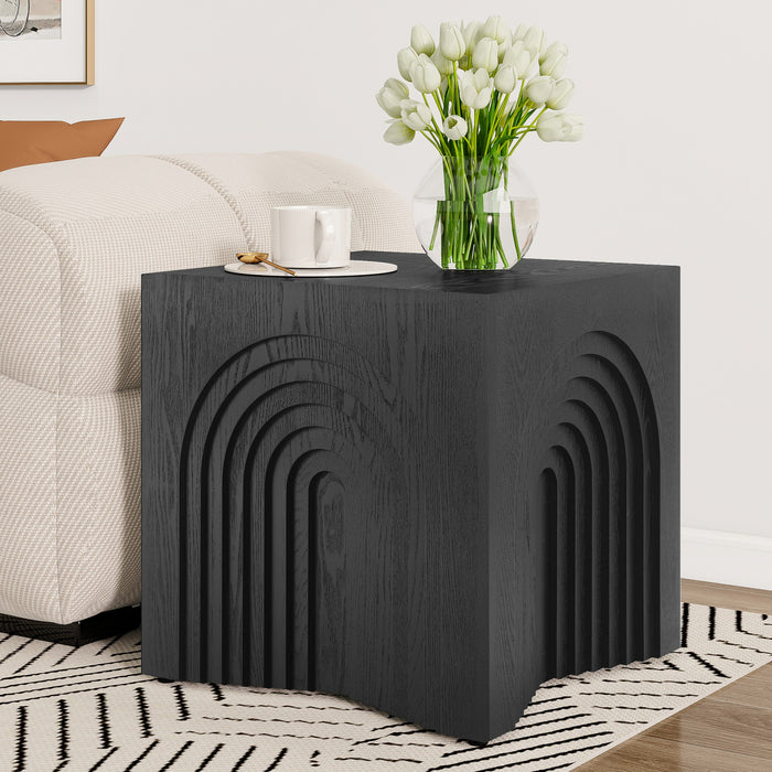 Grace Table d'Appoint Rustique, Noir