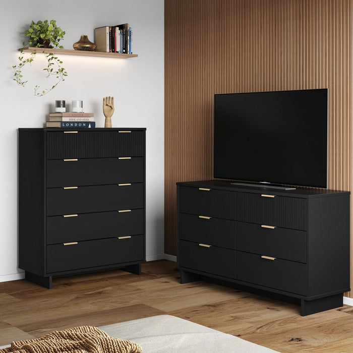 Ensemble de commode moderne Granville 2 pieces en noir