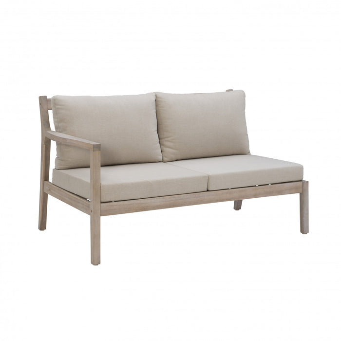 Causeuse Teagon de couleur beige et naturelle pour la terrasse à l’extérieur - ensemble de 2