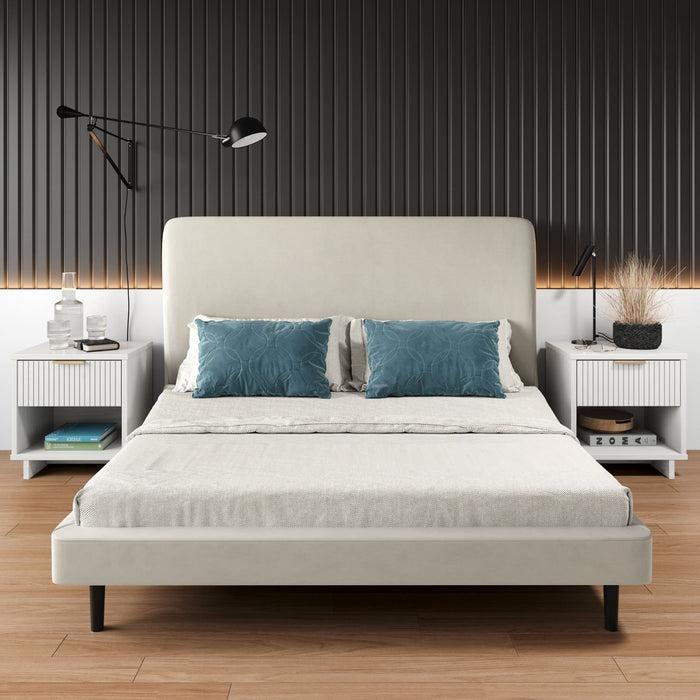 Table de nuit Granville Modern 18\" en blanc (1 tiroir) - Lot de 2