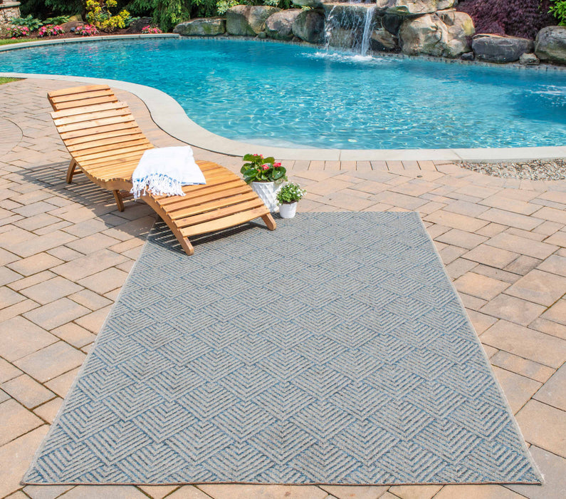 Tapis Contemporain Laura 7'10\" x 10'10\" en Bleu
