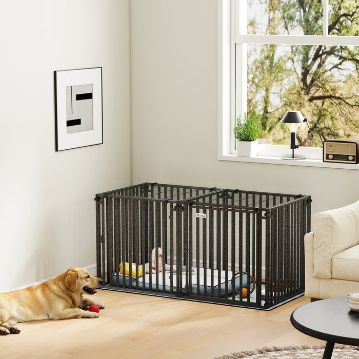 Cage pour Chien 140 cm, Cage Metallique avec Tapis