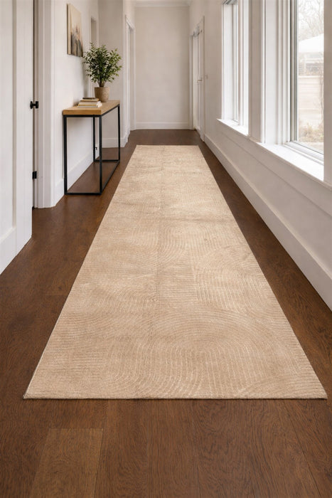 Tapis Lavable/Contemporain Elion 2'8\" x 8'0\" en Beige