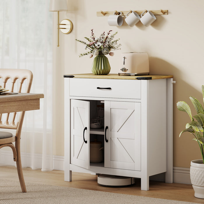 HOMCOM Buffet avec 1 tiroir, 1 armoire de rangement Buffet, Blanc