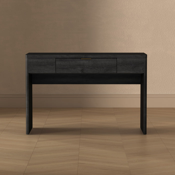 Bureau d’ecriture moderne Evelyn 47\" en gris charbon (1 tiroir)