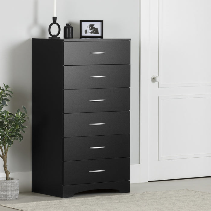 Step One Commode 6 Tiroirs - Noir Solide