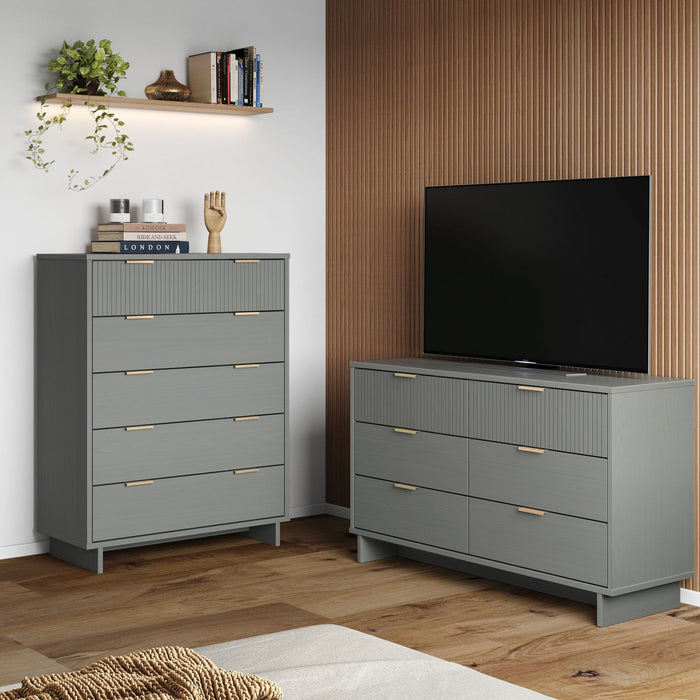 Ensemble de commode 2 pieces Granville Modern en gris clair