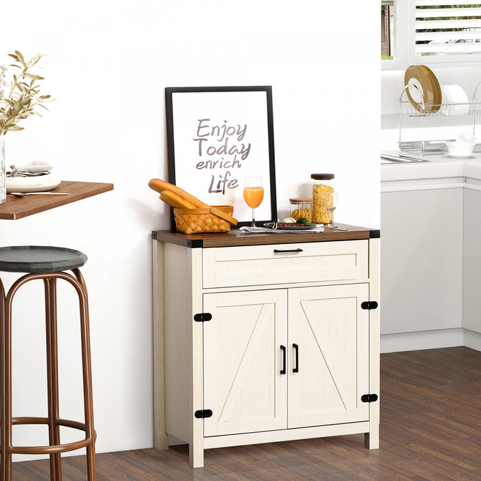 HOMCOM Buffet de ferme avec tiroir et etagere reglable