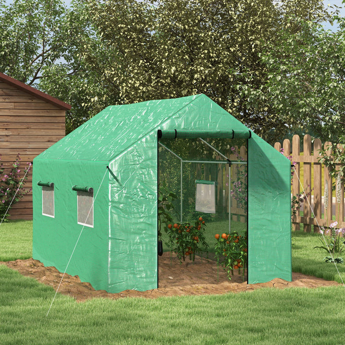 Outsunny Serre Tunnel Avec Couverture Pe Resistante Aux Uv