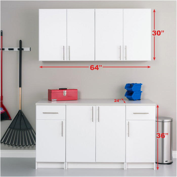 Elite Armoire De Rangement De Garage 64 Pouces, Ensemble B De 5 Pieces – Blanc