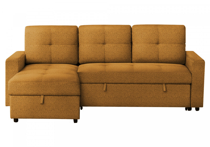 Canape Lit, 90\" Longueur, Canape-Lit Convertible, Chaise De Rangement, Tissu Orange