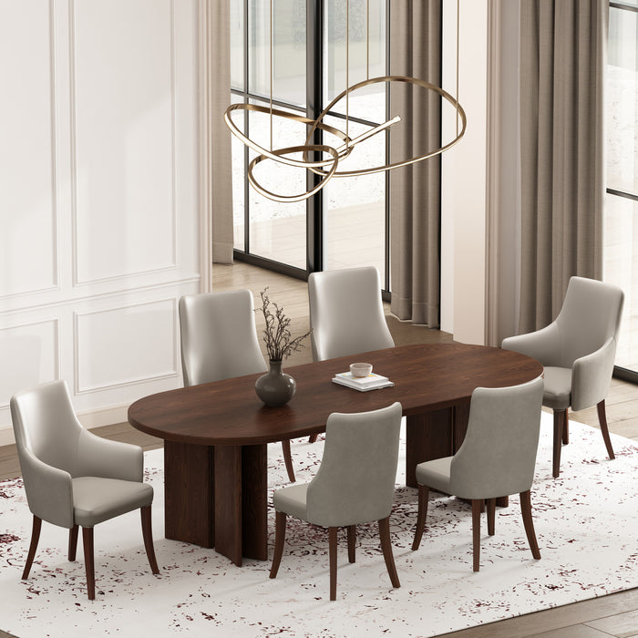 Ensemble de 6 chaises de salle a manger Connie Modern en gris clair