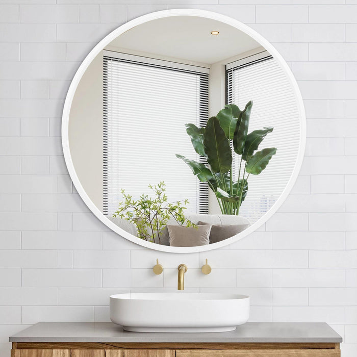 Miroir rond Arcus 24 po x 24 po fabriqué à la main - banc