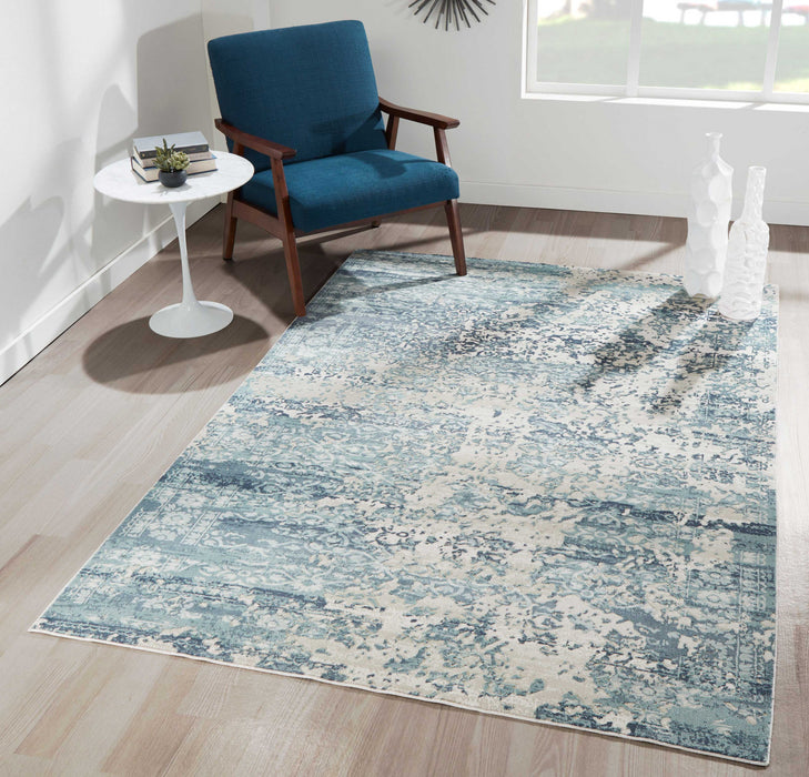 Tapis Traditionnel Delphine 9'3\" x 12'6\" en Bleu