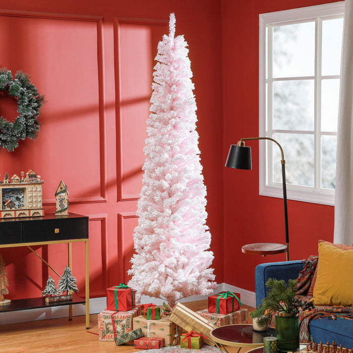 Homcom Arbre De Noel Artificiel Fin Floque De Neige Artificielle 7.5pi