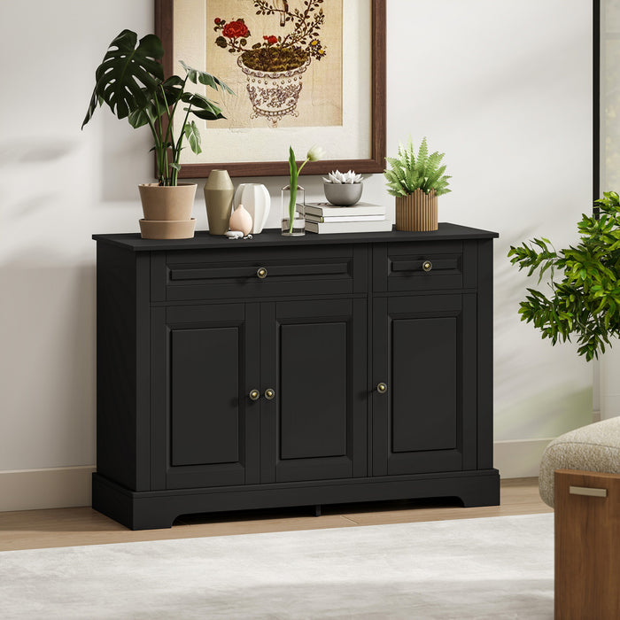 HOMCOM Buffet Meuble de Cuisine Moderne 2 Tiroirs etageres Reglables