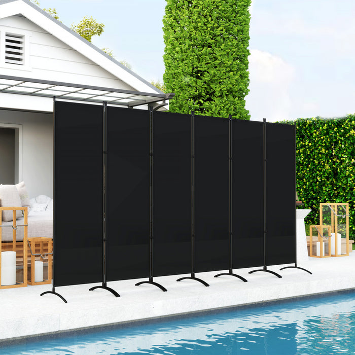 Outsunny Ecran De Confidentialite Pliable, Separateur De Piece Uv30+, Noir