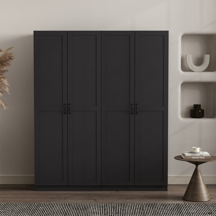 Armoire de rangement Cornelia Modern 30\" en noir (7 etageres) - Lot de 2