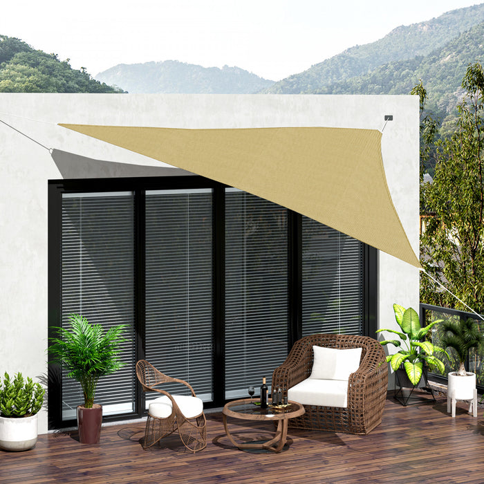 Outsunny Triangle 10' Canopy Sun Sail Shade Garden Cover Uv Protector Abri Exterieur Pour Pelouse Avec Sac De Transport Sable
