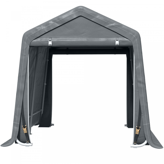 Outsunny Tente De Rangement De Jardin 7,9'x6,6', Abri De Velo Robuste, Gris