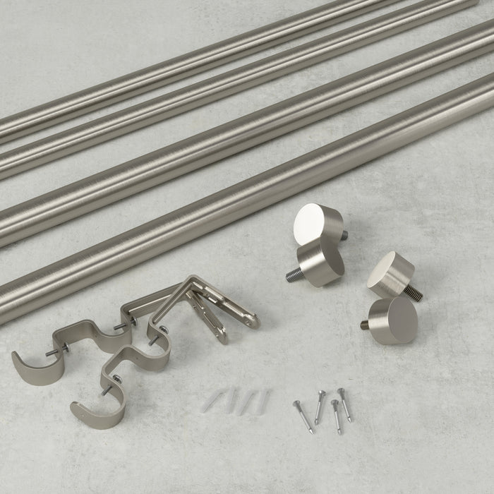  Tringle à rideaux extensible double Cappa de Umbra acier nickel de 1 po - 36 po à 66 po