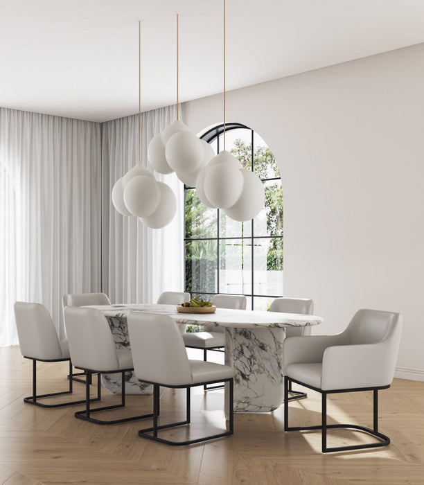 Ensemble de salle a manger moderne Serena 8 pieces en gris clair