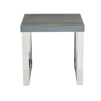  Table de bout Sylph avec finition faux bois et acier inoxydable