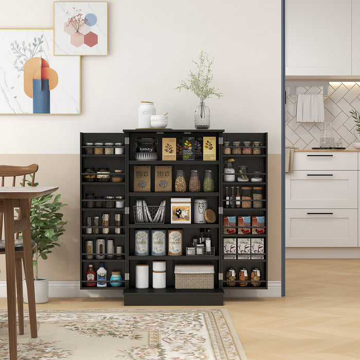 HOMCOM Armoire de rangement avec etageres a 5 niveaux, 12 etageres a epices