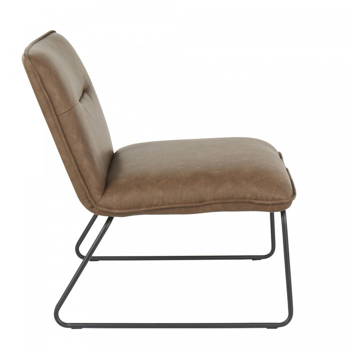 Chaise d’appoint industrielle Casper en similicuir - espresso
