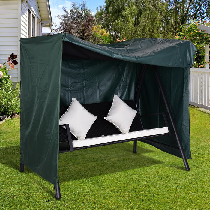 Couverture De Grande Balancoire De Patio Outsunny Protecteur De Meubles De Jardin D'exterieur Vent Uv Eau Vert