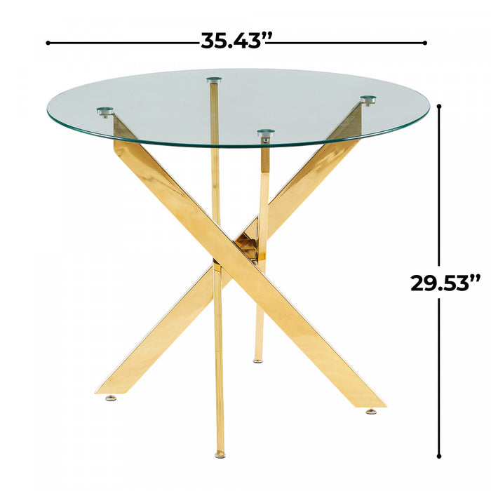 Ensemble de salle a manger Aiden 5 pieces avec table en verre et chaises en velours, couleur orange